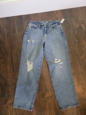 Old Navy Medium Blue Ripped Boyfriend Jeans